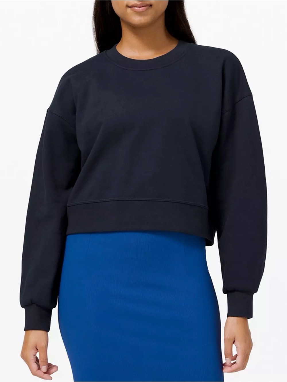 Lululemon Perfectly Oversized Cropped Crew French Terry Pullover woman size 8